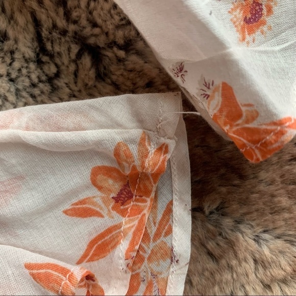 Free People Amanda Ruffle Top Ivory Floral - Picture 8 of 11